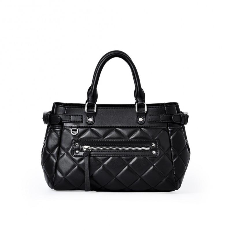 Women s Shoulder Bag With Ribbed Small Fragrant Embroidery Thread Simple Fashionable High-end Feeling Large Capacity Crossbody Length 26x Width 8x Height 19cm чёрный