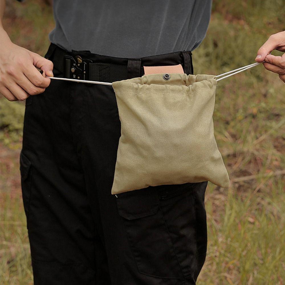 Collapsible Canvas Storage Bag Waxed Canvas Tool Waist Pack Outdoor Foraging Bag  Garden Harvest