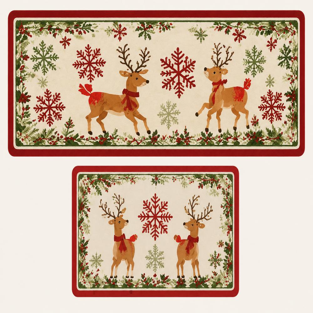 1pc/2pc Kitchen Rug Easy To Clean - Restaurant Corridor - Laundry Room - Entrance Floor Mats - Christmas Festival Decor