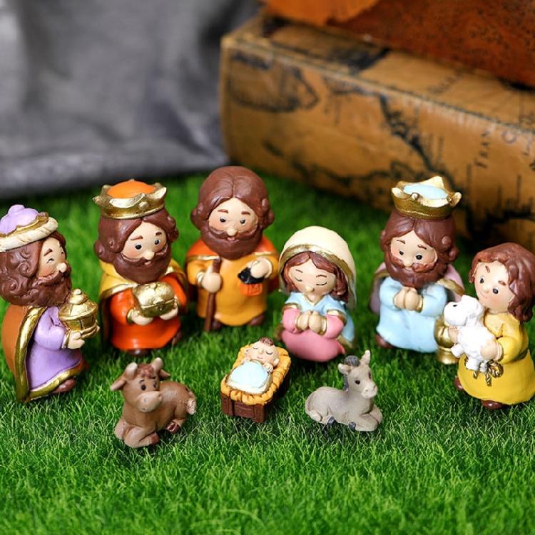 Christmas Manger Decoration Set Cartoon Jesus Holy Bedroom Living Room Decor