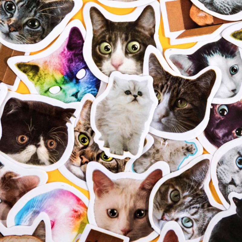 46pcs Cat Apprecia Stickers Set Mini Cute Cartoon Sticker Diary Album DIY Decoration Adhesive Gift Seal