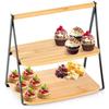 Bamboo Platter, Tiered Tray for Fruit, Snacks, Desserts, Cold Cuts, Cheeses