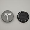 AGLNX1 4pcs 56mm Light Grey Car Wheel Center Cap Logo Badge Emblem For Tesla Original Hub Caps Model 3 Model Y Model S X Accessories