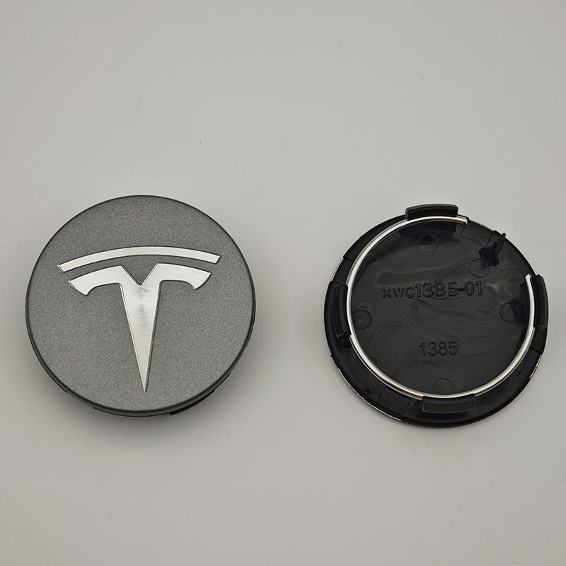 AGLNX1 4pcs 56mm Light Grey Car Wheel Center Cap Logo Badge Emblem For Tesla Original Hub Caps Model 3 Model Y Model S X Accessories