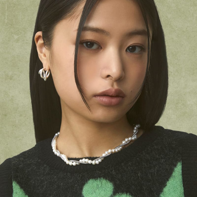 NEUF PIECE CLIMBING PLANT EARRINGS / SILVER