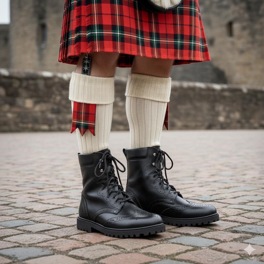 Ghillie Brogues Lungi Brogues din Piele Pantofi Kilt Scoțian Cizme Oxford pentru Kilt Îmbrăcăminte Scoțiană