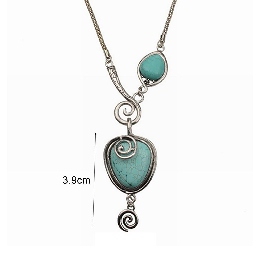 Women's Vintage Heart Bib Turquoise Necklace