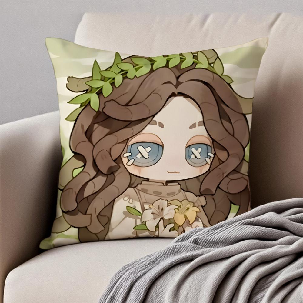 I-Identity V Memory Little Girl A-Alice Deross Cushion Cover Pillowcase Anti-Dustmite Invisible Zipper Short Plush Sofa Cushion