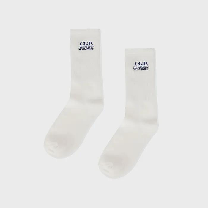 (3-Pack) Square Logo Socks - Black, White, Gray
