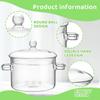 Glass Pots for Cooking On Stove, 1.5L/50oz Glass Cooking Pot with Lid, Heat-Resistant Simmer Pot for Stove Potpourri, Saucepan Pot FIts for Cooking,