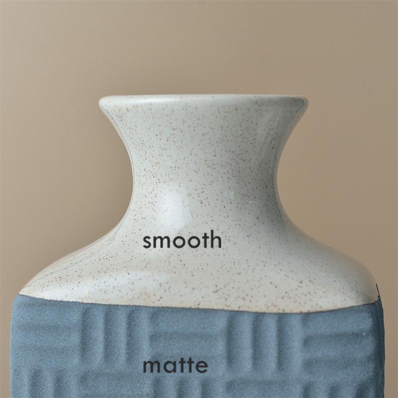 1pc Blue Ceramic Vase Flower Vase Matte Desktop Bottle for Water Planting Home Decor Tabletop Vase