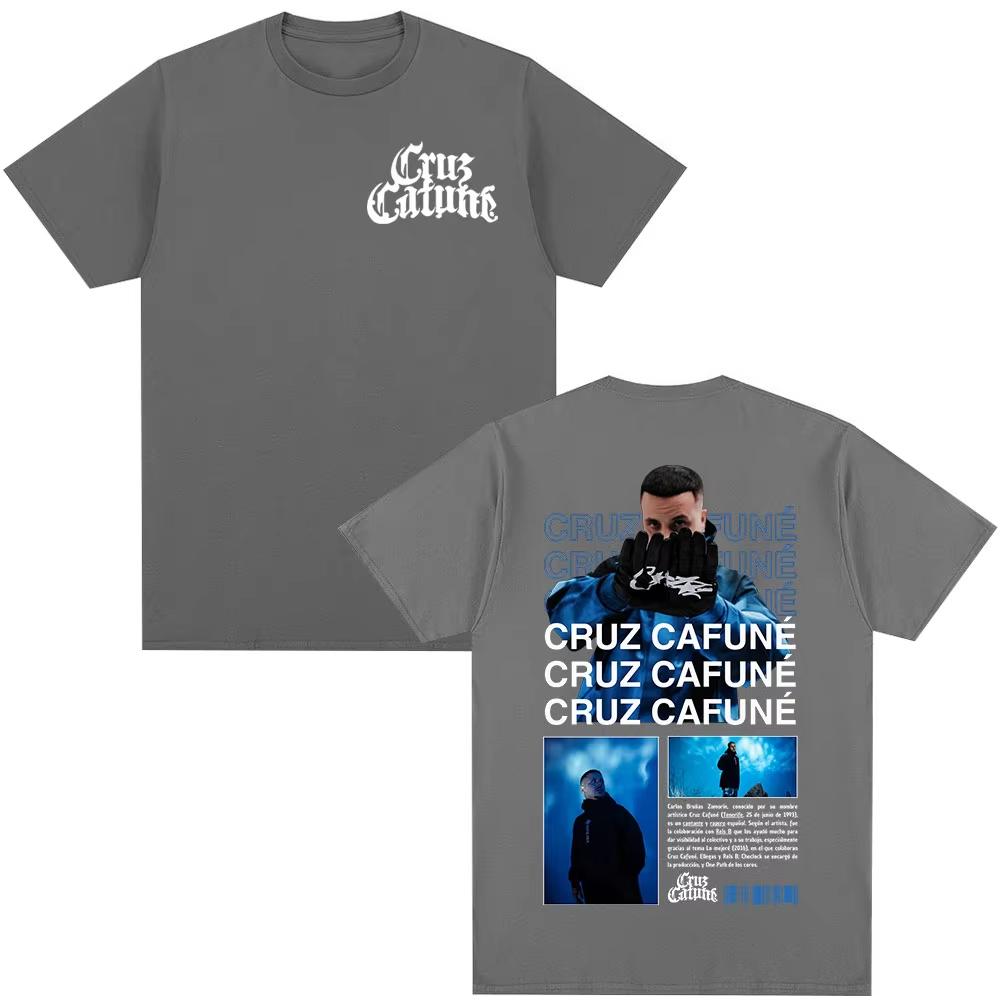 Rapper Cruz Cafune Album T-Shirts Herren Damen Mode Hip Hop Kurzarm T-Shirt Baumwolle Freizeit T-Shirt Tops Streetwear Fans Geschenk