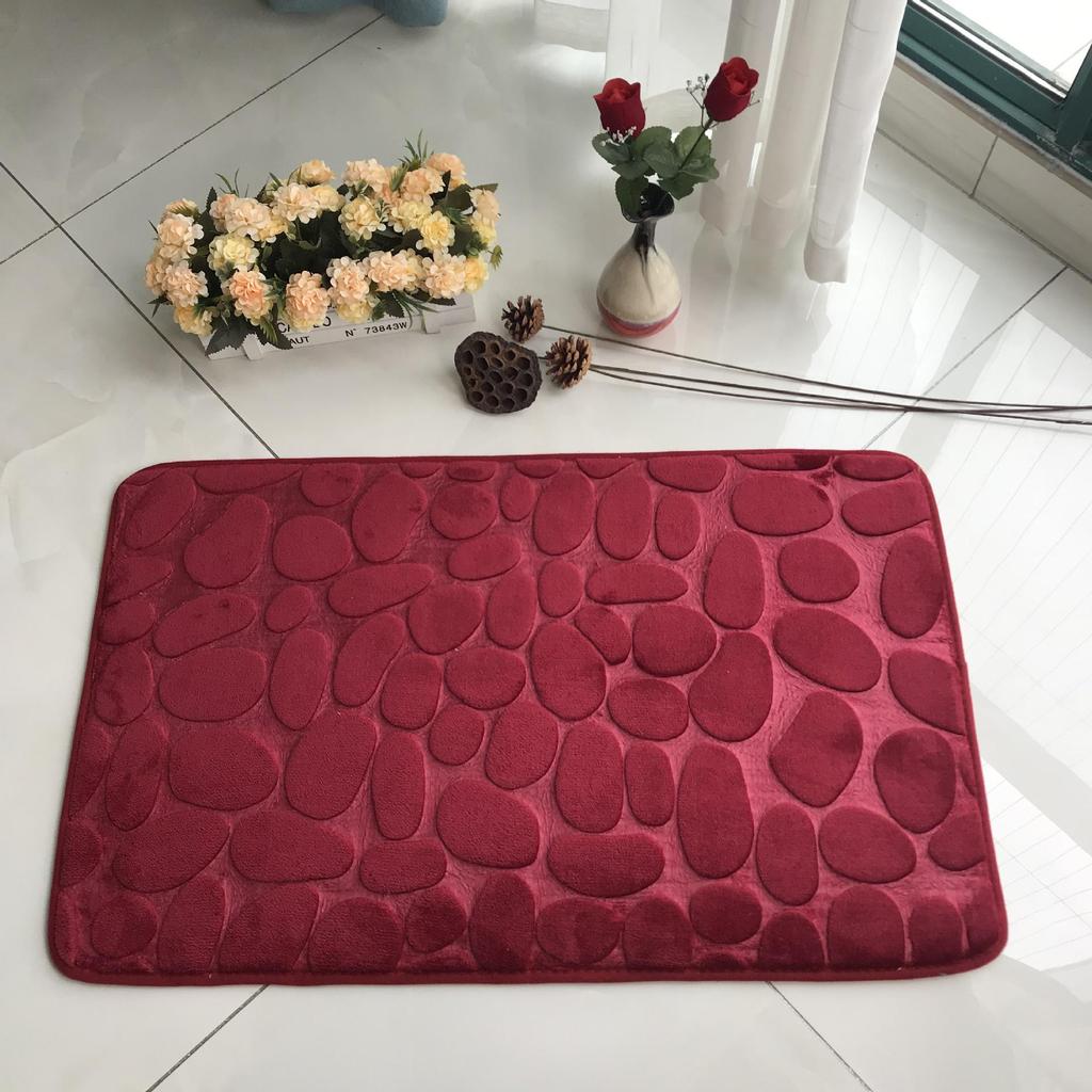 Pebble Embossed Water-Absorbing Anti-Slip Bathroom Floor Mat