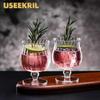 Creative Cocktail Glasses Cup Striped Brandy Glass Cups Mulled Wine Glass Cups Tall Fruit Wine Glasses Cup Bar Accessories