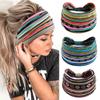 Haarschmuck Retro Haarband Dicke Breite Stirnbänder Turban Workout Bedrucktes Stirnband Kopfwickel für Damen Yoga Sport Haarband