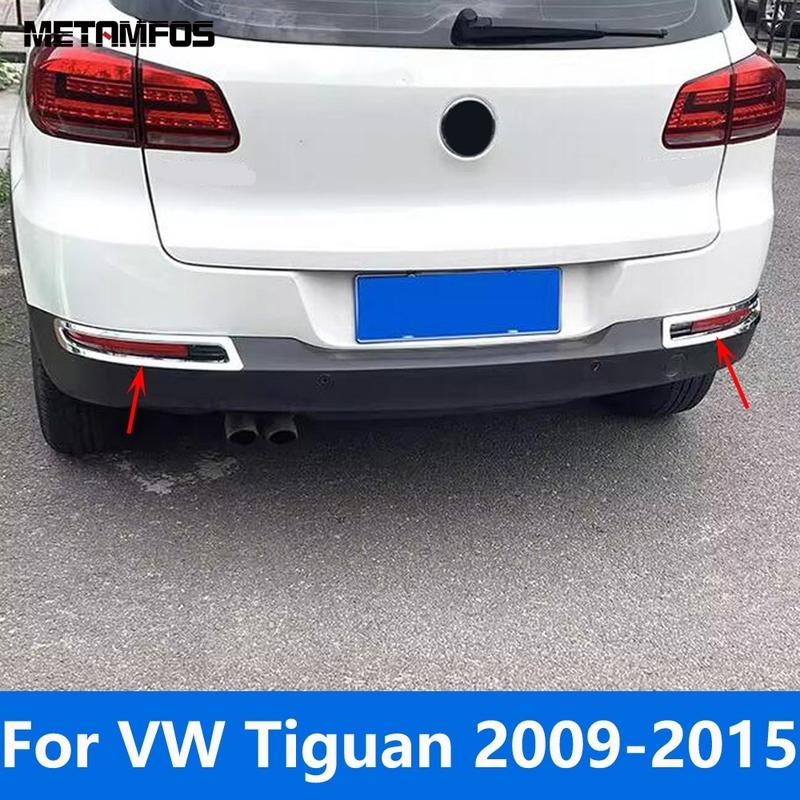 Накладка на противотуманную фару заднего бампера для Volkswagen VW Tiguan 2009-2013 2014 2015 Хромированная защита бампера с противотуманной фарой Автоаксессуары