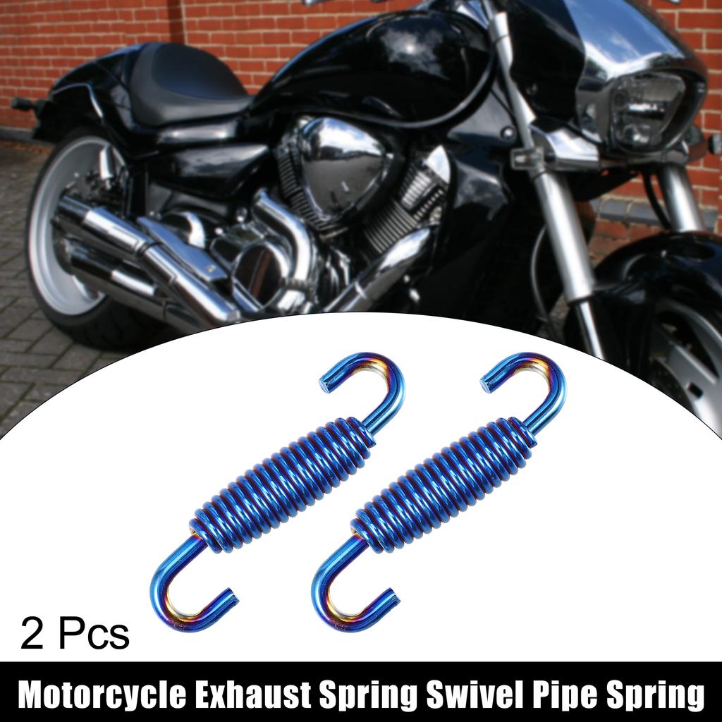 Motoforti 2/4/6Pcs Motorcycles Exhaust Pipe Spring 55mm 2.17" Stainless Steel Exhaust Pipe Spring Hook Modified Accessory