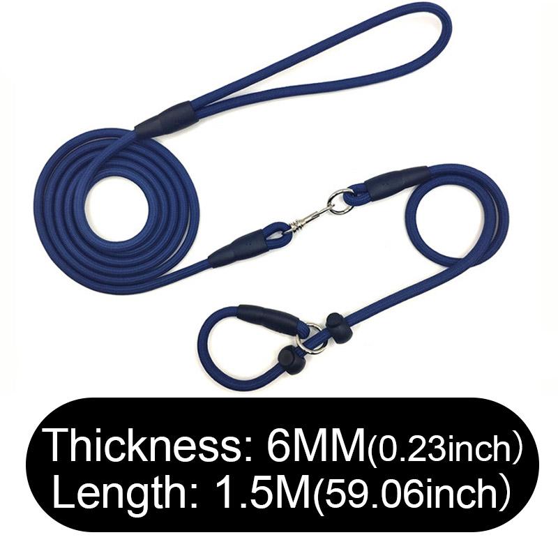 

Nylon Dog Training Leash P Chain Pet Outdoor Walking Supplies Traction Leads Small Large Dogs Running Free Hands Rope Dogs Leash темно-синий
