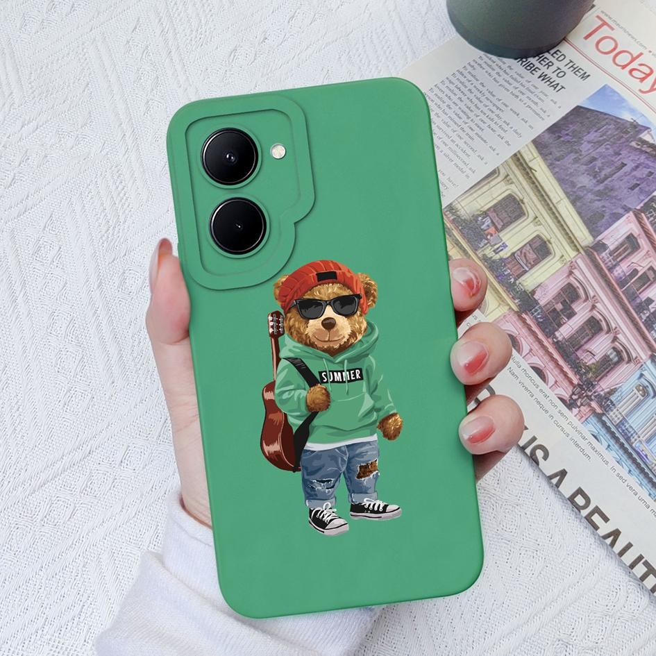 For OPPO Realme Realme GT Neo2 3 5 C30 C31 C33 C35 Case Cover Cute Fashion Bear Protective Soft Liquid Silicone For Realme C11 C12 C20 Funda Bumper