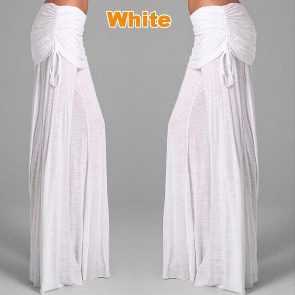 

Женские однотонные хлопковые брюки, свободные прямые повседневные брюки, нестандартные широкие брюки, женские танцевальные брюки, расклешенные брюки XXXL белый