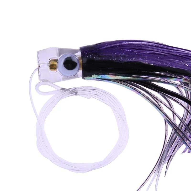 6Pcs/Bag 17cm 46g Acrylic Octopus Fishing Lures Pusher Style Rigged and Bag Fishing Equipment