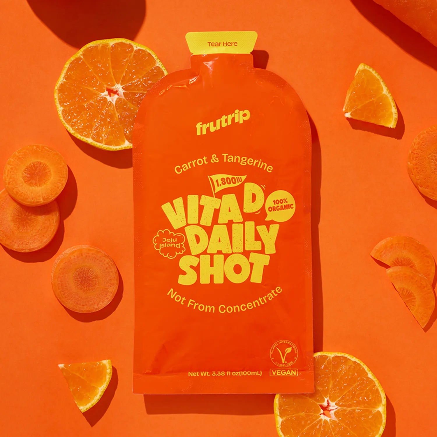 Frutrip Vegan Shot #Vita D Daily Carrot & Tangerine 100ml 3ea Tangerine 100ml 3ea