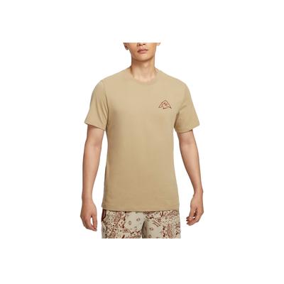 DF Western States Logo Priedušné Rýchloschnúce Okrúhly Výstrih Športové Krátke Rukávy Tričko Pánske Vrchné Oblečenie Béžová Hnedá HJ3663297