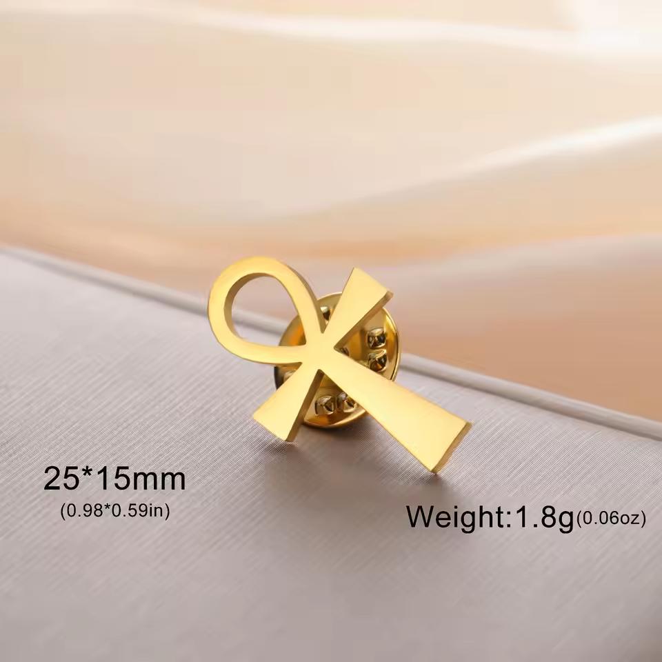 Lucktune Edelstahl Metall Pin Brosche Hexenknoten Flugzeug Ankh Kreuz Lebensbaum Broschen Für Männer Damen Hemd Abzeichen Geschenk