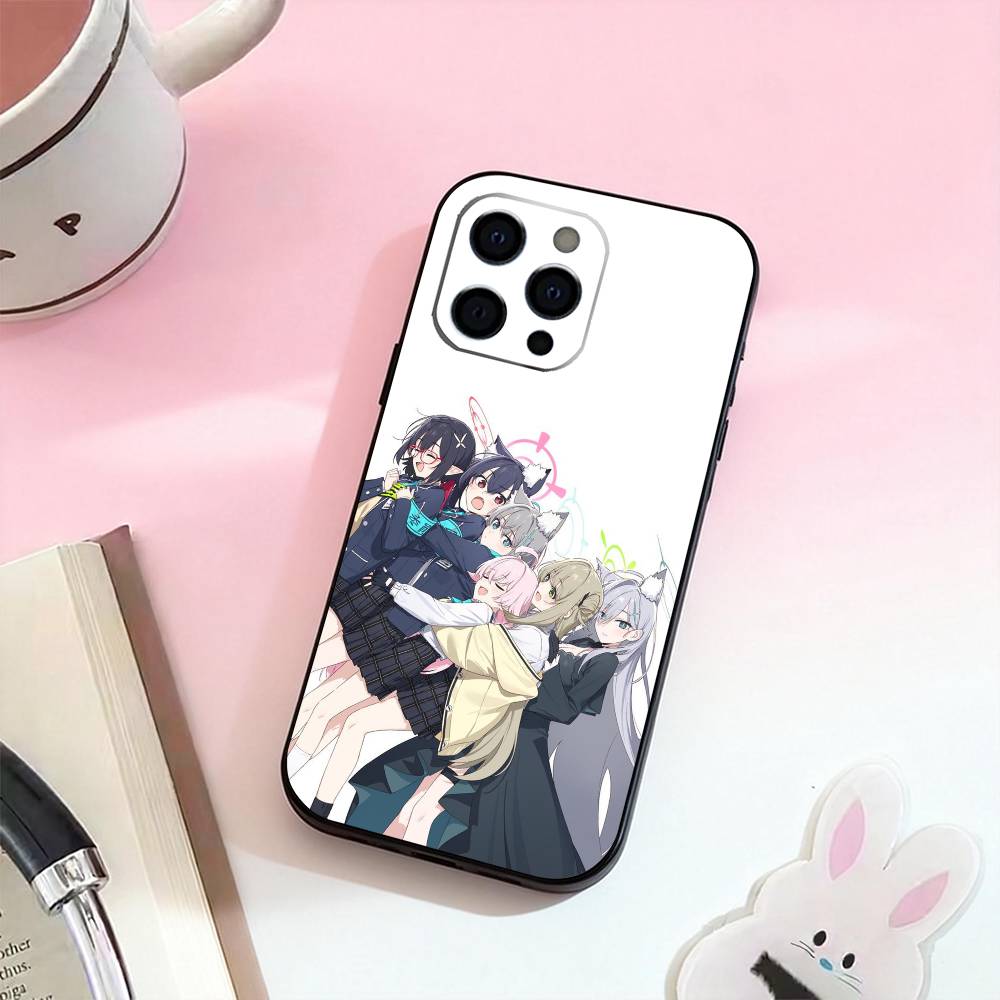 

B-Blue Archive Anime The Animation Phone Case For iPhone 17,16,15,14,13,12,11 Plus,Pro,Max,XS Silicone Soft Cover iPhone14