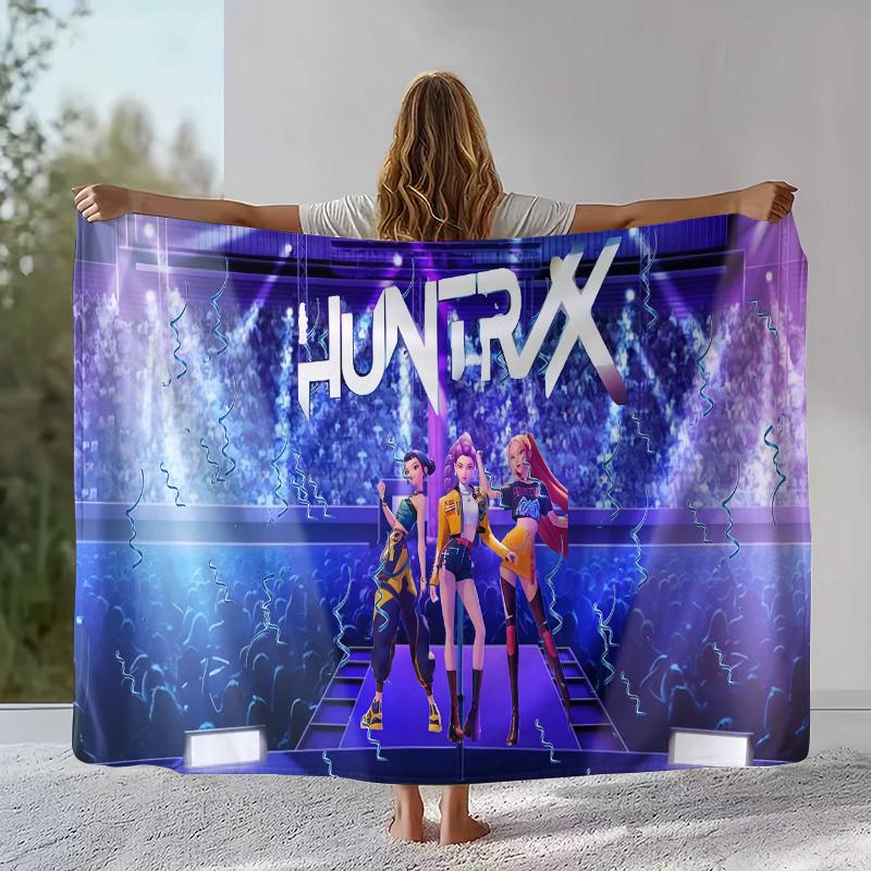 K-Pop Demon Hunters Golden Saja Boys Coperta di Flanella, Coperta in Peluche Ultra Morbida e Calda per Casa Camera da Letto Letto Divano Copertura Ufficio Picnic