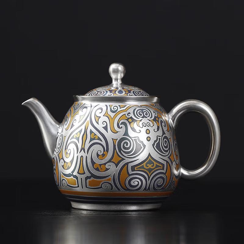 Handmade Gilt Silver Ceramic Teapot