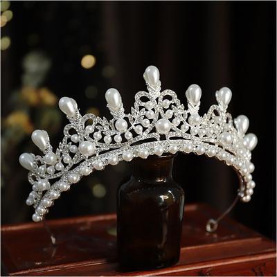 Bridal Crown Baroque Drop Diamond Princess Crown Performance Birthday Tiara Wedding Dress Accessories