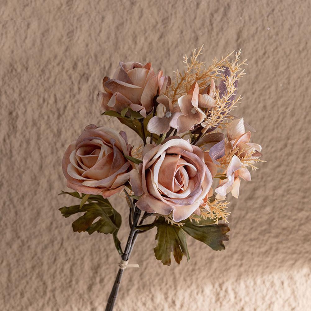 Artificial Rose Bouquets Artificial Flowers Rose Flower Branch Realistic Fake Rose For Wedding Home Decor