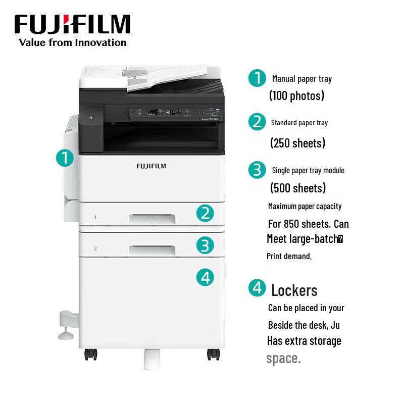 Fujifilm Apeos 2350NDA Black & White A3/A4 Multifunction Printer CN Plug (adapter Included)