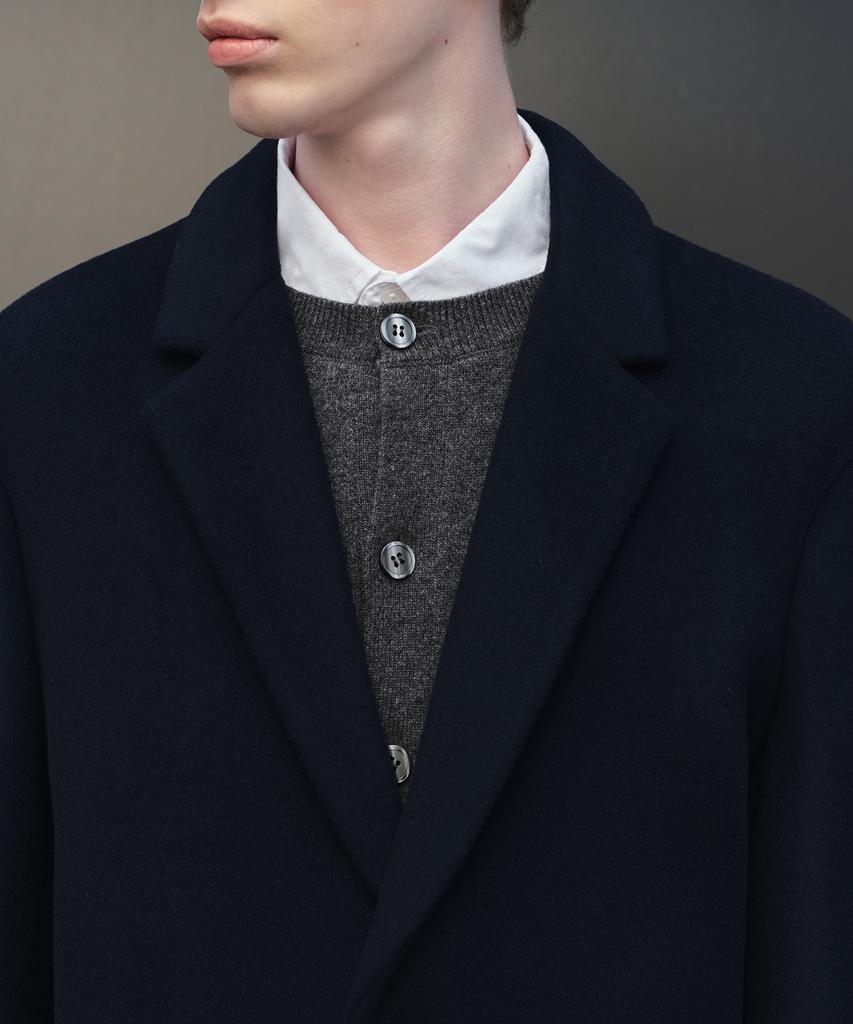 Musinsa Standard Cashmere Blend Oversized Single Coat [Navy]