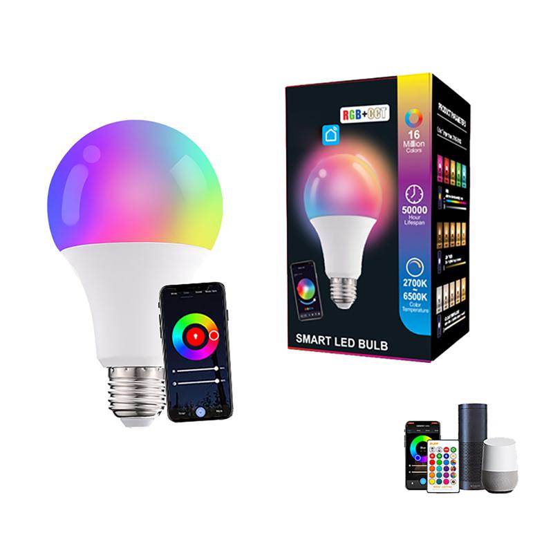 A60 10W 1pc /2pcs/4pcs Smart Light Bulbs Remote Control Music Sync WiFi Light Bulbs Household Lighting Lamp For Home Party