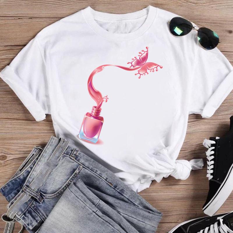 Women Lip Watercolor Sexy Lip Sweet Print T Shirt Female Graphic Top Short Sleeve Fashion  Summer Tshirts Casual Tee T-Shirt
