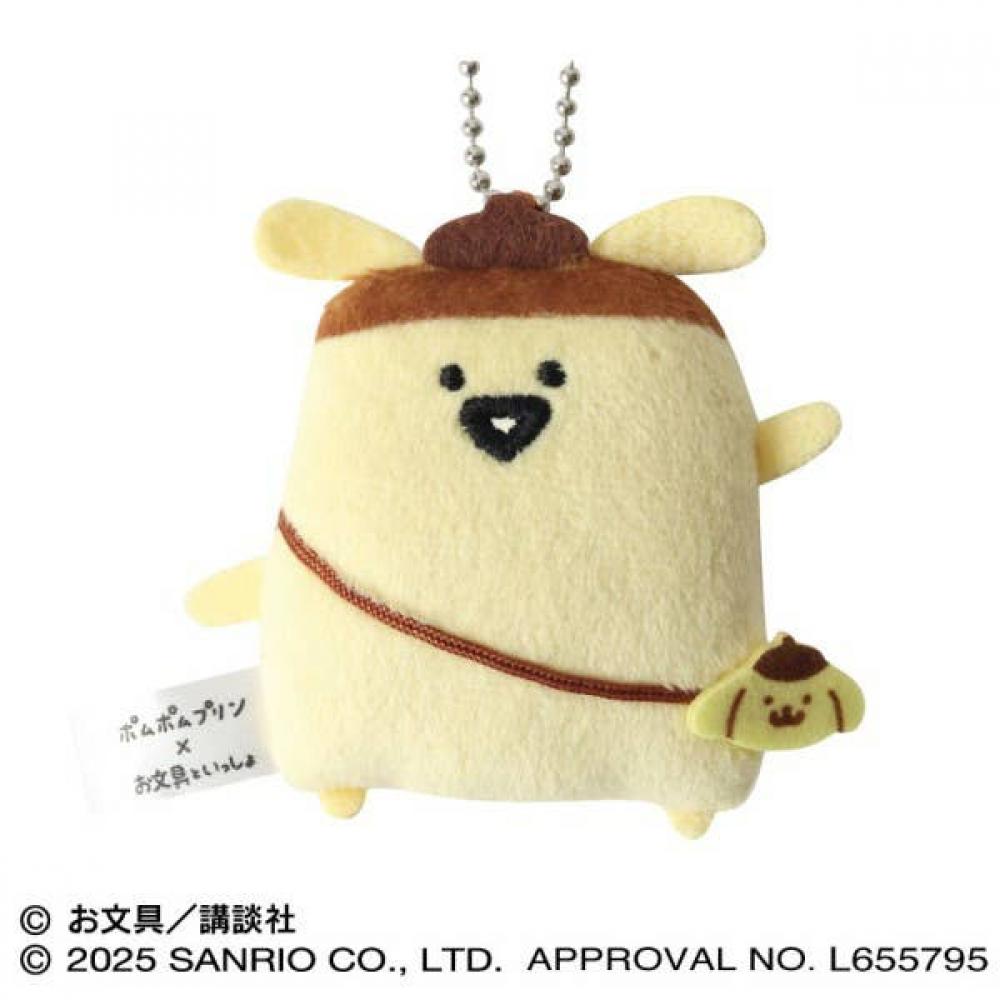 Sanrio Pompompurin X Obungu To Issho  Flat Stuffed Mascot 3  Pudding San