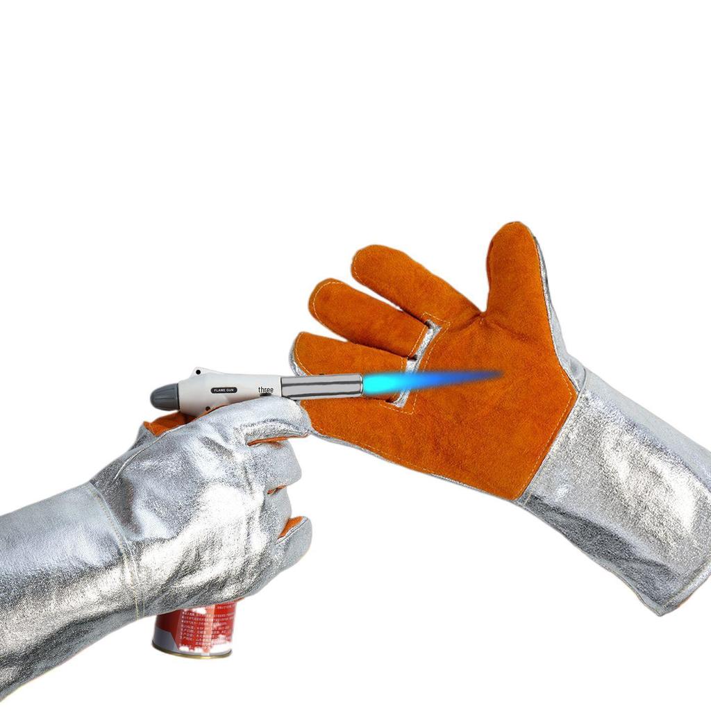 Heat-Resistant Aluminum Foil Gloves - Flame Retardant, Anti-Scald, Durable, Thickened Industrial Baking Gloves for High Temperatures (300°-500°C)