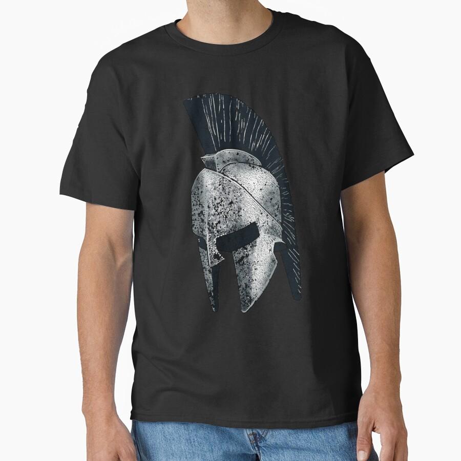 Spartan warrior helmet ancient greece this is sparta T Shirt for men Large size Adult tops S-6XL
