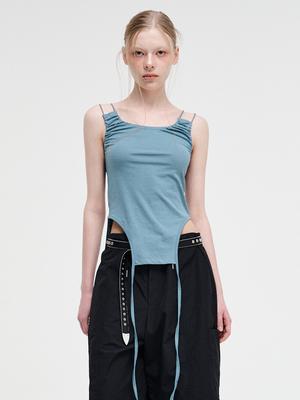 ETMON Double Strap Sleeveless Top Blue