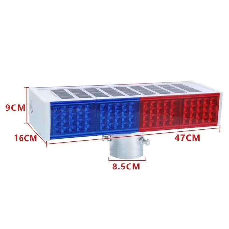 Red Blue LED Solar Strobe Construction Warning Light - Free Shipping