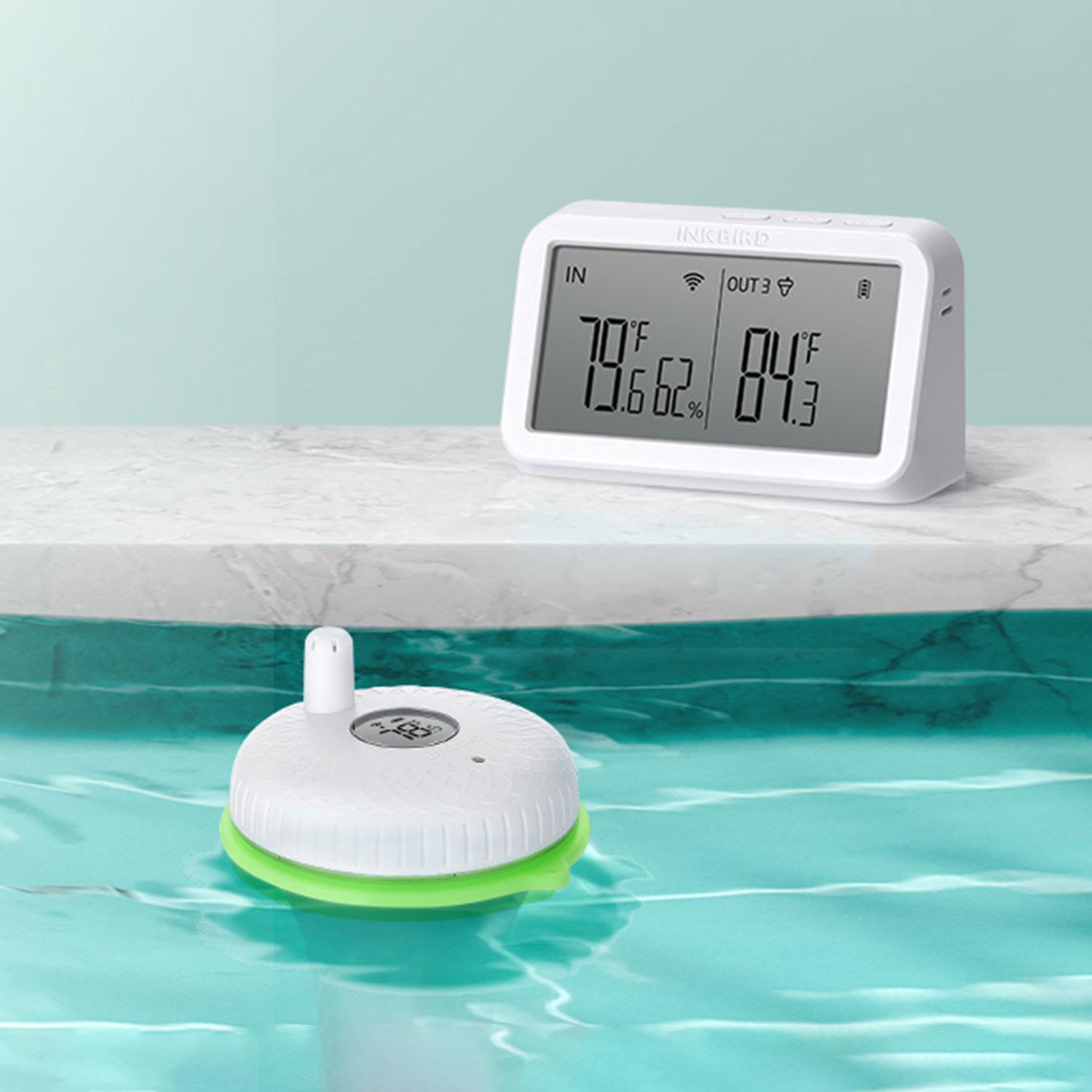 

INKBIRD Pool Thermometer with WiFi Gateway Indoor Outdoor Pool Thermometer Set Digital Temperature Monitor for Swimming Pools