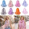 Floral Print Chiffon Scarf Thin Female Wrap Shawls New Shawl Silk  Summer