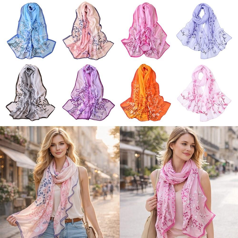 Long Chiffon Scarf Thin Female Wrap Shawls New Shawl Silk Summer