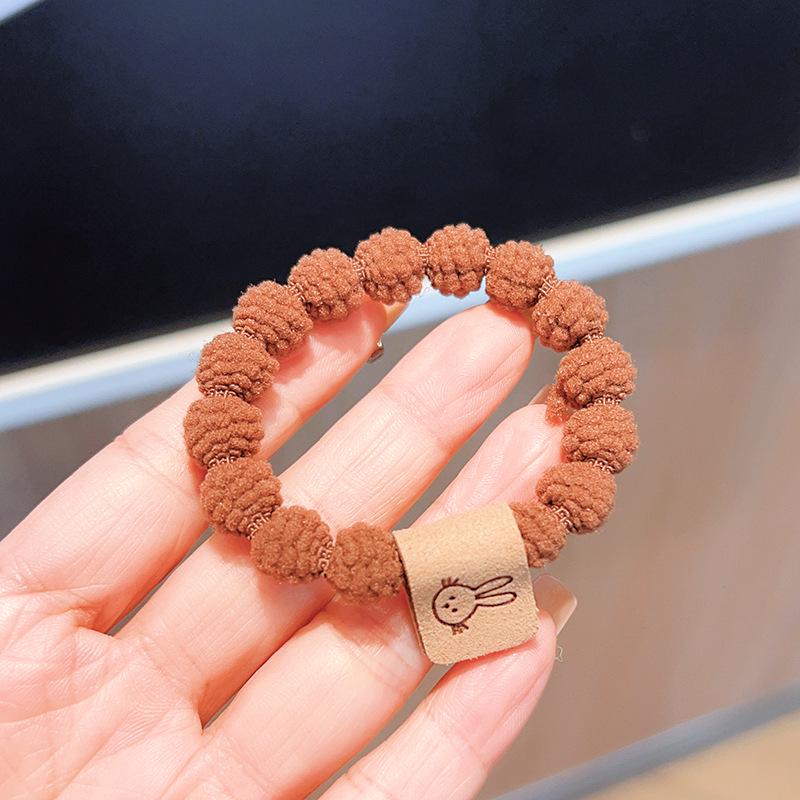 Elastic Milk Coffee Hair Tie: Durable, High-End Ponytail & Headband for Women