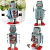 Vintage Mekanik Clockwork Kurmalı Oyuncaklar Yürüyen Radar Robot Teneke Oyuncak