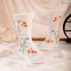 Women Winter New High Top Embroidered Cotton Boots Ethnic Style Round Toe Increased Internal Plush Keep Warm Red Wedding Boots