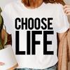T-Shirt Choose Life Ispirata ai Wham Anni '80 Travestimento Retrò Magliette da Donna #UJG