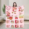 Erdbeer-Shortcake-Mädchen Rosa Decke Qualitäts-Warme Überwurfdecke Winter-Picknick Couch Sessel Schlafsofa Flauschige Tagesdecke